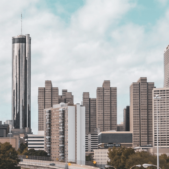 Atlanta Skyline from Jackson Street showing AmericasMart